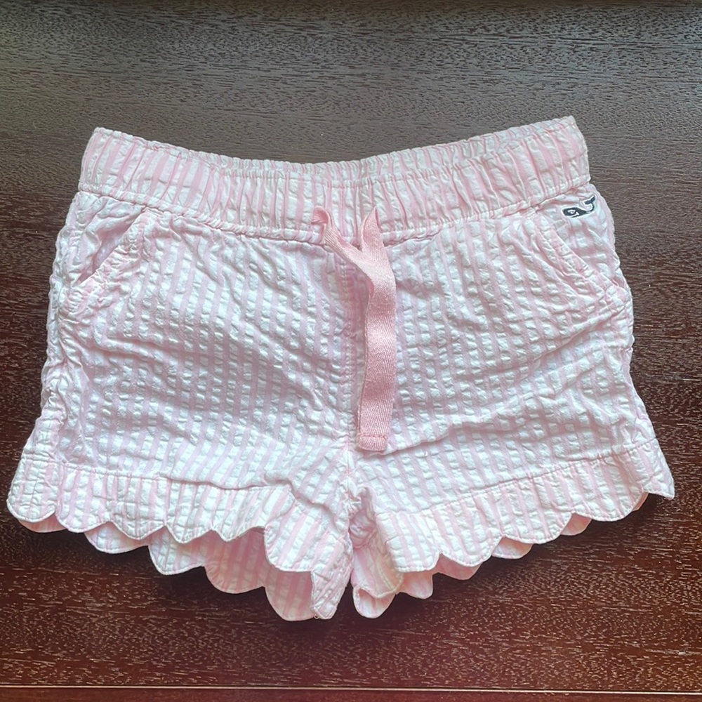 Vineyard Vines Pink & White Seersucker Shorts Girls Size 4T